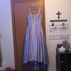 Super Cute High-Low Strapless Lavender Prom Dress